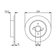 Bosch Rear Brake Solid Discs & Pads fits Suzuki Swift III 2010-2017 1.2