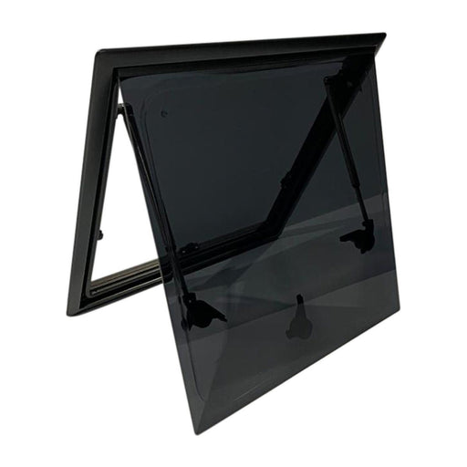 Black Alloy Frame Hinged Window for Campervan 500 x 350mm Nova - Dynamic Drive