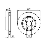 Bosch 2 x Brake Discs fits Land Rover Range Rover 1994-2002 2.5 3.9 4.0 4.6