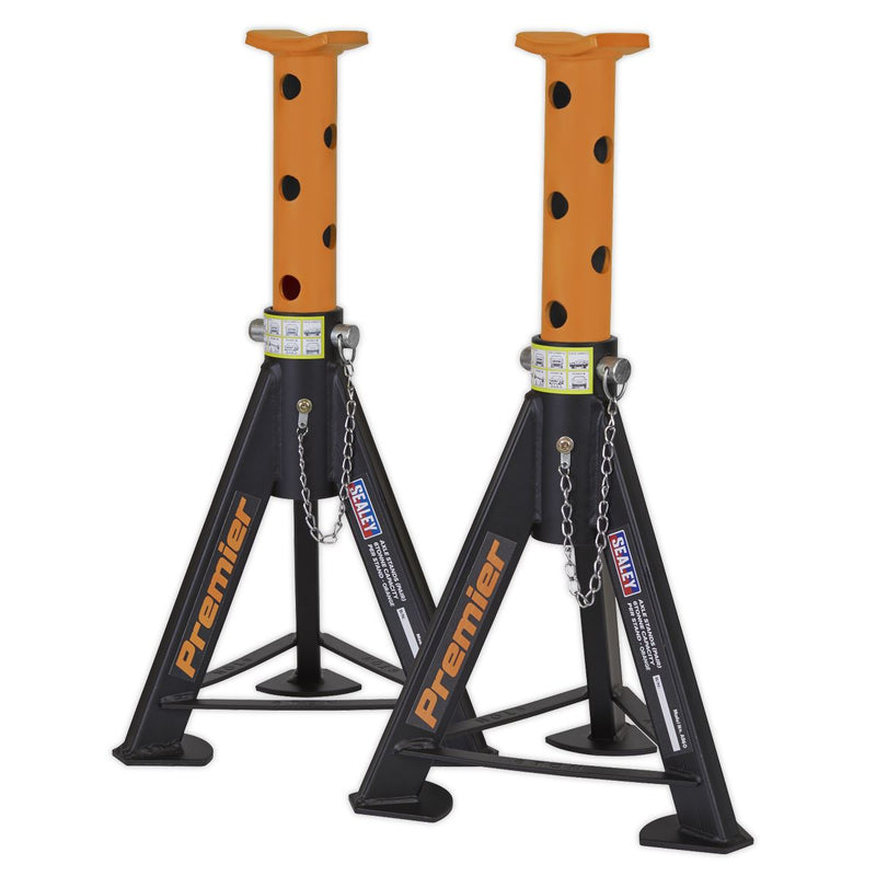 Sealey AXLe Stands (Pair) 6 Tonne Capacity per Stand Orange AS6O Sealey - Dynamic Drive