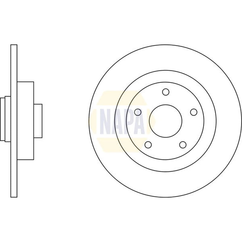 NAPA 2 x Solid Rear Brake Discs NBD5362-x2