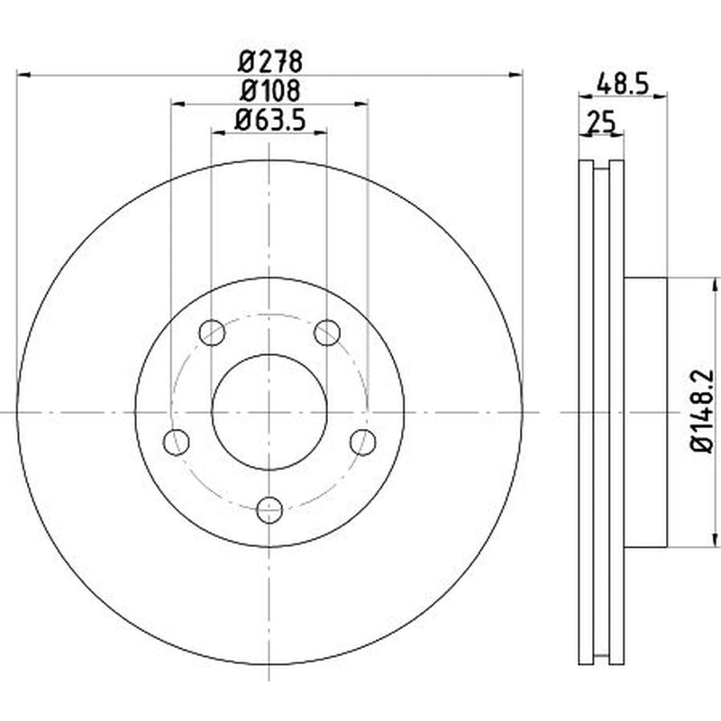 Mintex Mintex Front Brake Disc Kit internally vented MDK0239