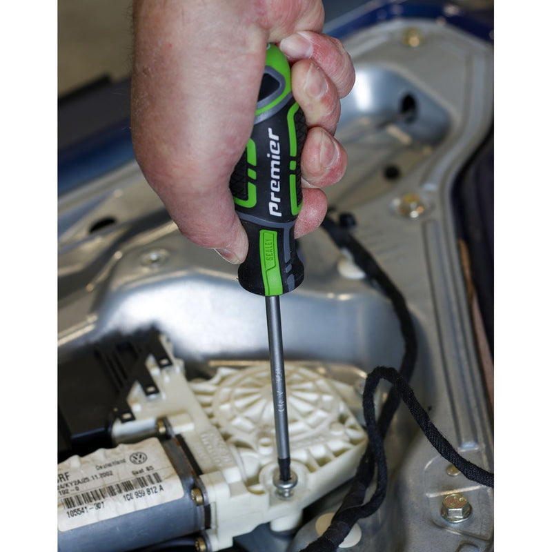 Premier GripMAX Security TRX-Star* Screwdriver Set 8pc - Hi-Vis Green Sealey Premier - Dynamic Drive