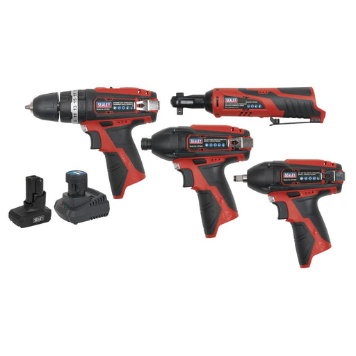 Sealey 4 x 12V SV12 Series Cordless Power Tool Combo Kit CP1200COMBO Sealey - Dynamic Drive