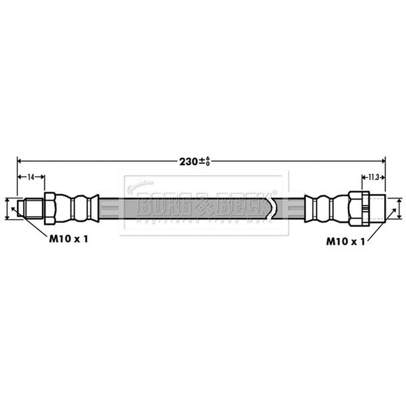 Borg & Beck Brake Hydraulic Hose Line outer BBH7398