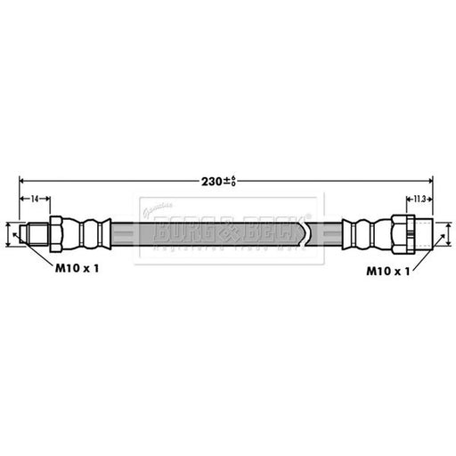 Borg & Beck Brake Hydraulic Hose Line outer BBH7398