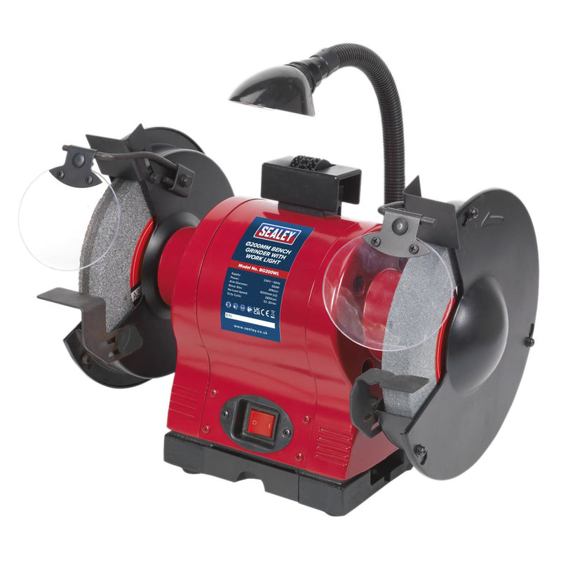 Sealey Bench Grinder200mm with Worklight 550W/230V BG200WL Sealey - Dynamic Drive