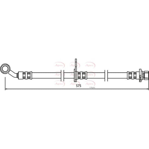 Apec Brake Hydraulic Hose Line Front Left fits Honda Civic VII 2000-2005