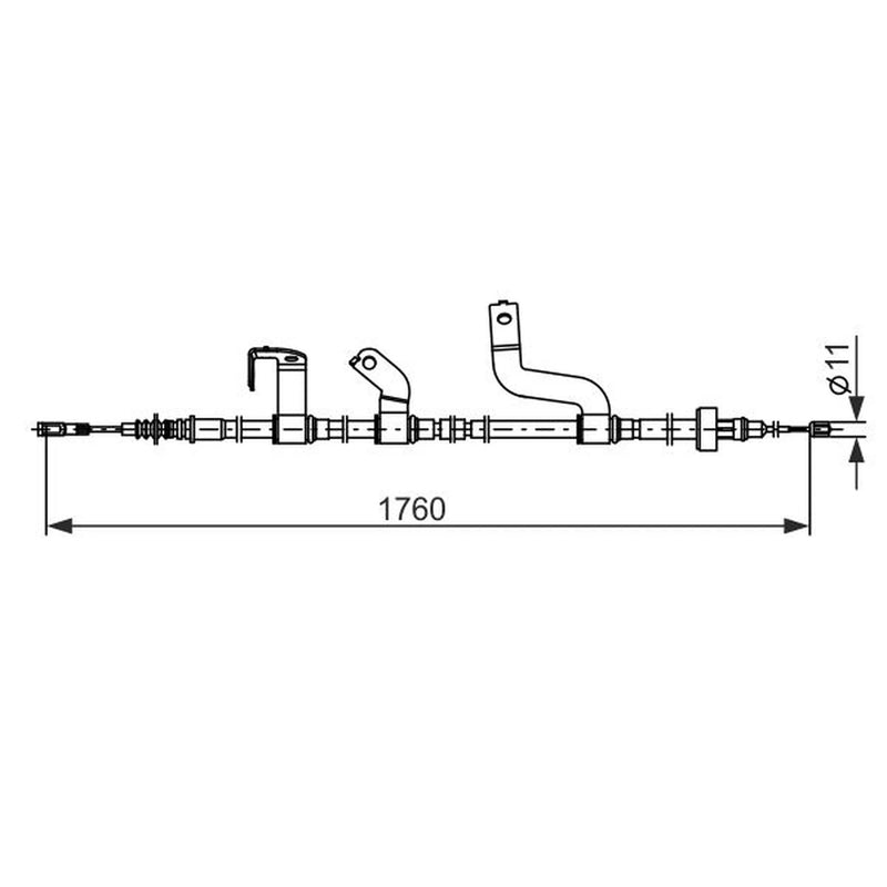 Bosch Handbrake Cable Right Rear fits Kia Rio III 2011-2017 1.1 1.2 1.25 1.4