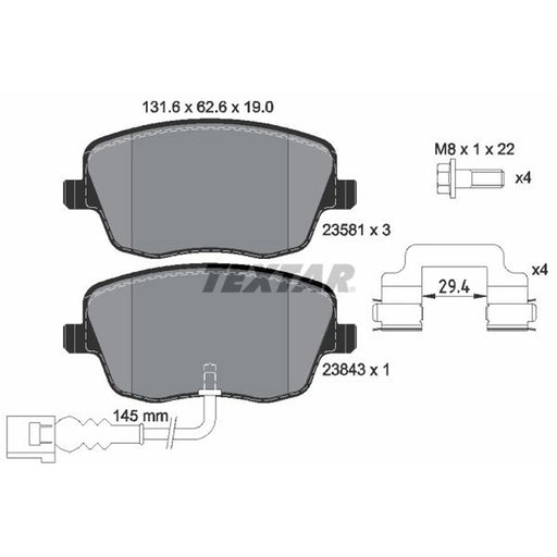 Textar Front Brake Pad Set 2358102