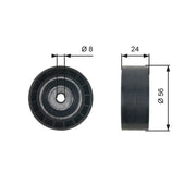Gates V-Ribbed Belt Deflection/Guide Pulley T36362