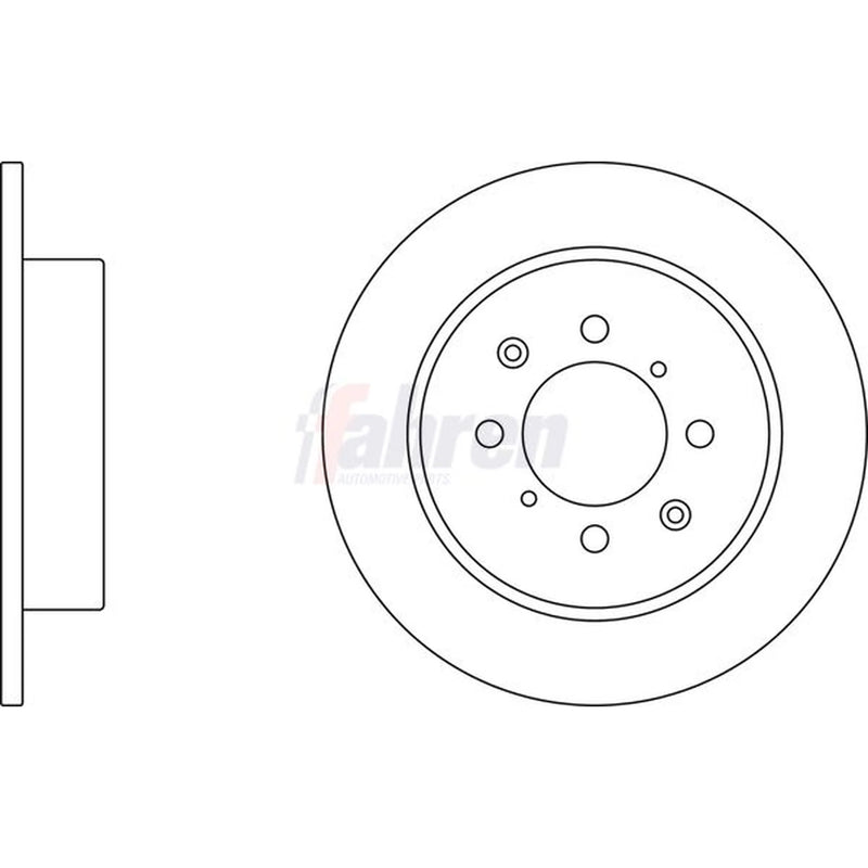 Fahren 2 x Solid Rear Brake Discs FBD6038-x2