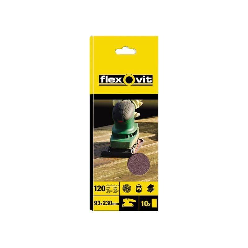 Flexovit 1/3 Sanding Sheets Plain Medium 80 Grit (Pack 10) Flexovit - Town Tools