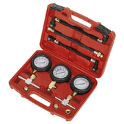 Sealey Motorcycle Compression & Fuel Pressure Gauge Set 3pc MS100 Sealey - Dynamic Drive