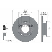 Textar 2 x Solid Rear Brake Discs 92273903-x2