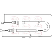 Apec Handbrake Cable Left Rear fits Nissan Interstar 2002-2006