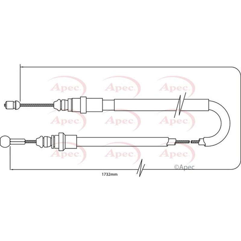 Apec Handbrake Cable Left Rear fits Nissan Interstar 2002-2006