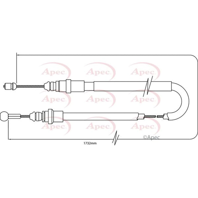 Apec Handbrake Cable Right Rear CAB1478
