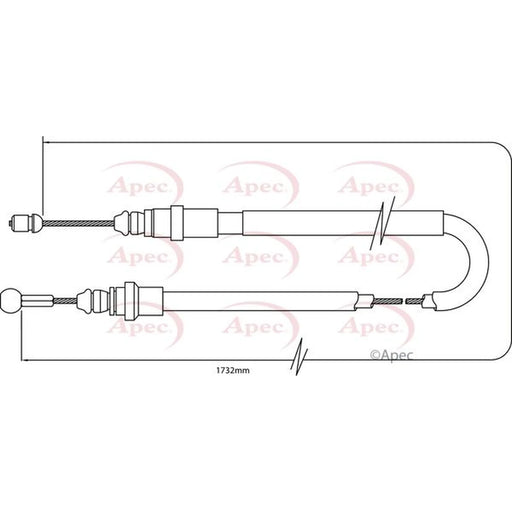 Apec Handbrake Cable Right Rear CAB1478