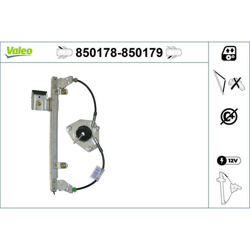 Valeo Electric Window Regulator Lifter Left Rear 850178