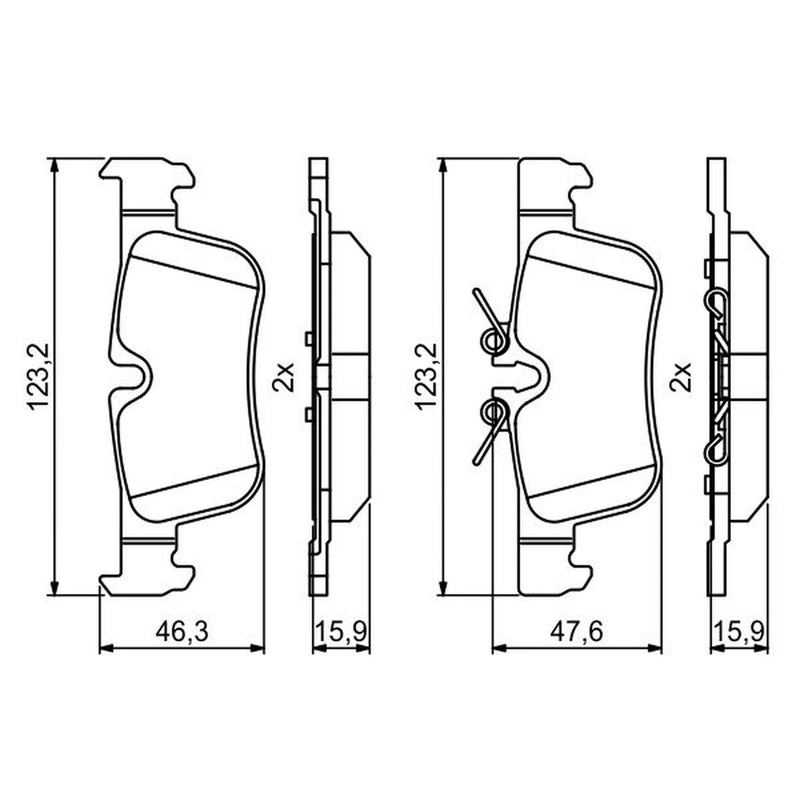 Bosch Front & Rear Pads fits BMW 2 Active Tourer 2014-2021