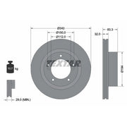 Textar 2 x Vented Front Brake Discs 92204603-x2