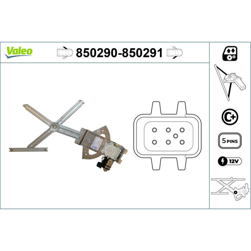 Valeo Electric Window Regulator Lifter Left Front 850290