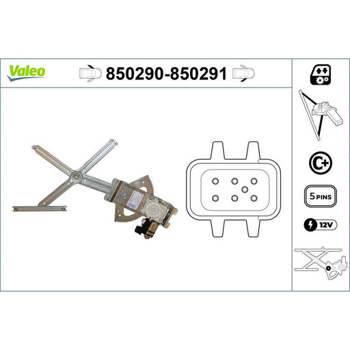 Valeo Electric Window Regulator Lifter Left Front 850290