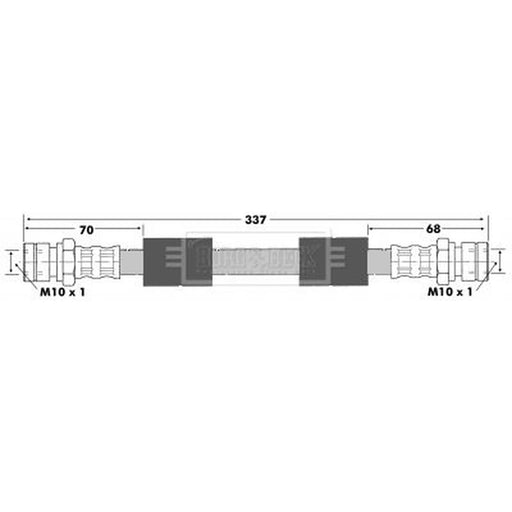 Borg & Beck Brake Hydraulic Hose Line Front Right BBH6420