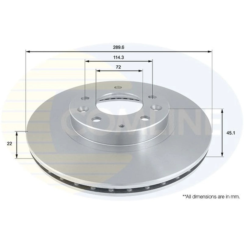 Comline 2 x Internally Vented Brake Discs fits Mazda MX-5 2005-2016 1.8 2.0