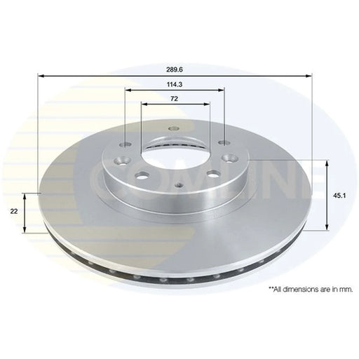 Comline 2 x Internally Vented Brake Discs fits Mazda MX-5 2005-2016 1.8 2.0