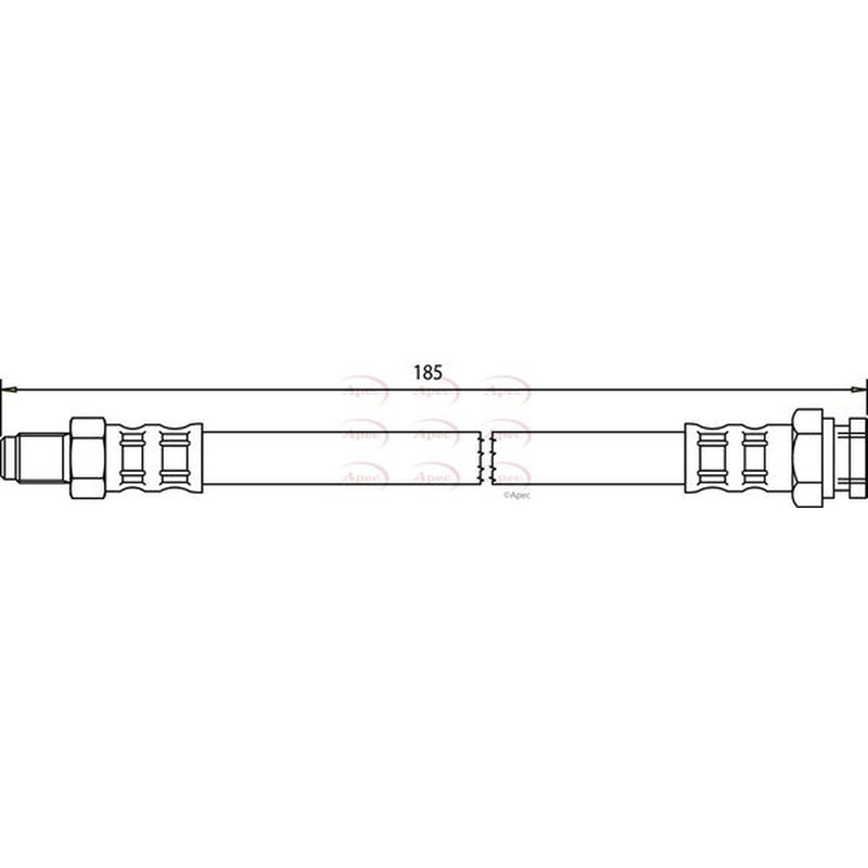 Apec Brake Hydraulic Hose Line Rear fits Alfa Romeo 145 1994-2001