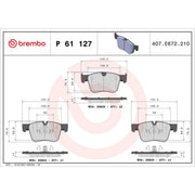 Brembo 4 x Front Brake Pad Set fits Citroën C4 Grand Picasso II 2013-2018