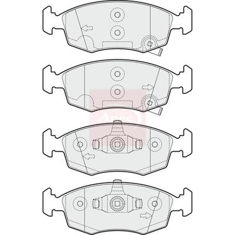 Apec Front Brake Pad Set fits Chrysler Ypsilon 2011-2021 0.9 1.2 1.3