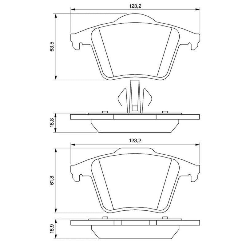 Bosch Front & Rear Pads fits Volvo XC90 I 2002-2014 2.5 3.2