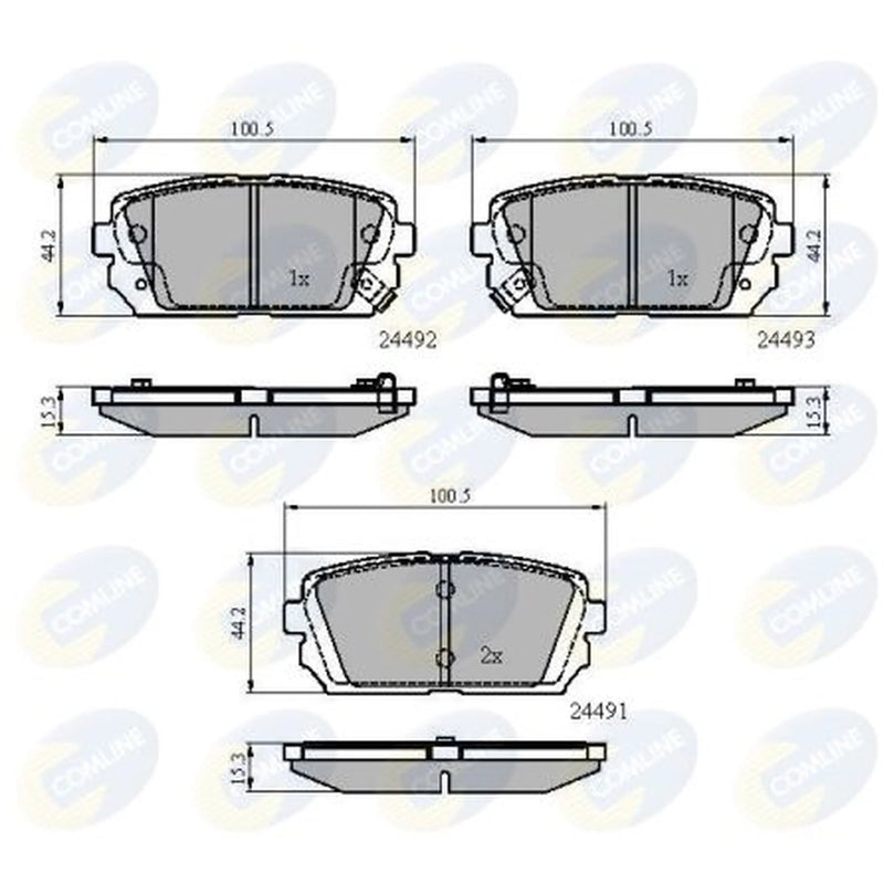 Comline 4 x Rear Brake Pad Set fits Kia Carens I 2004-2007 2.0