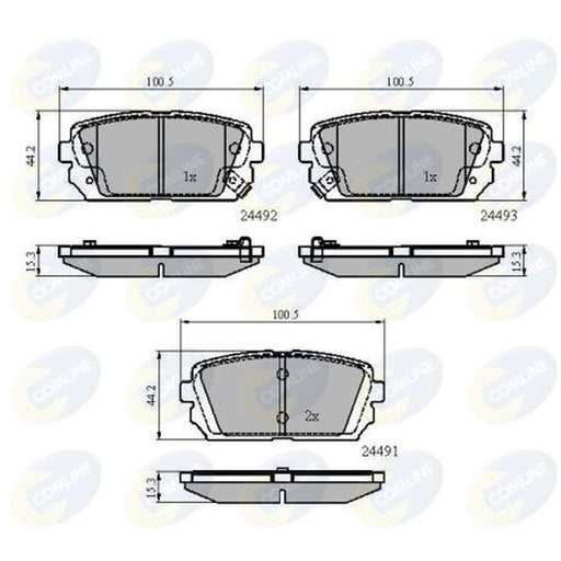 Comline 4 x Rear Brake Pad Set fits Kia Carens I 2004-2007 2.0