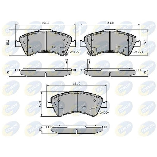 Comline 4 x Front Brake Pad Set fits Toyota Auris 2006-2012 2.0 2.2