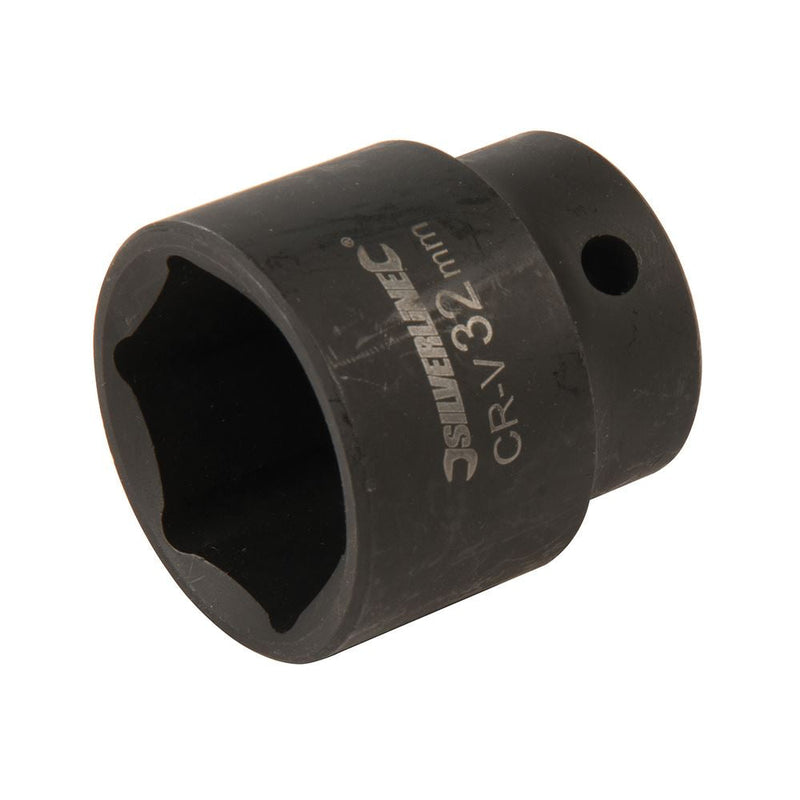 Silverline Impact Socket 1/2" Drive 6pt Metric 32mm Silverline - Dynamic Drive