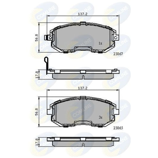 Comline 4 x Front Brake Pad Set fits Subaru Forester 2008-2013 2.0