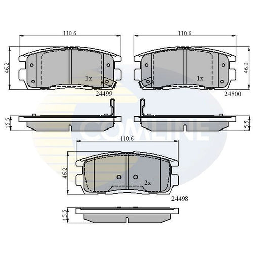 Comline Rear Brake Pad Set fits Chevrolet Captiva 2006-2018 2.0 2.2 2.4 3.0 3.2