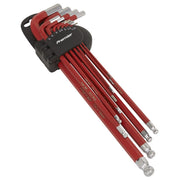 Sealey Ball-End Hex Key Set 11pc Anti-Slip Extra-Long Metric AK7164 Sealey - Dynamic Drive