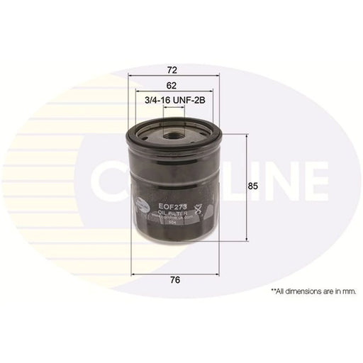 Comline Engine Oil Filter fits Ford Ranger 2006-2012 2.5 3.0