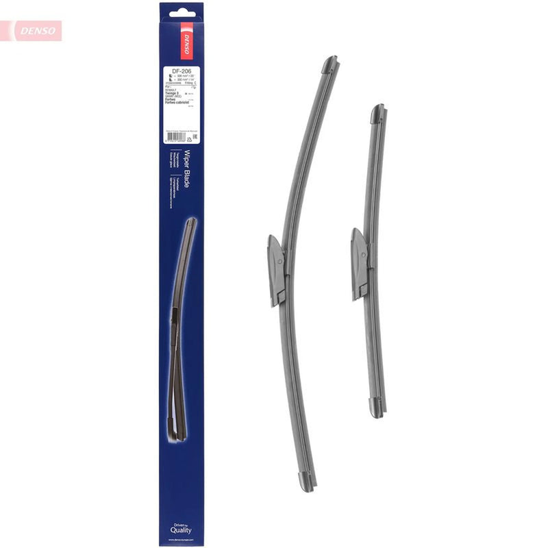Denso Front & Rear Wiper Blade Set fits Renault Twingo III 2014-2024 0.9 1.0