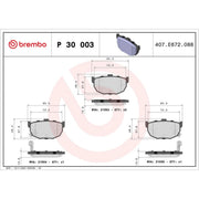 Brembo 4 x Rear Brake Pad Set fits Hyundai Coupe I 1996-2002 1.6 2.0