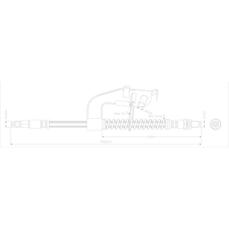 Abtex Brake Hydraulic Hose Line Front Right fits Ford Mpv 1996-2003 1.3 1.4 1.8