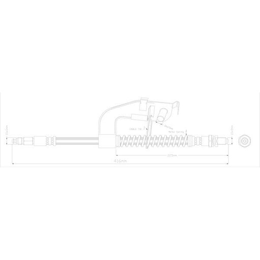 Abtex Brake Hydraulic Hose Line Front Right fits Ford Mpv 1996-2003 1.3 1.4 1.8
