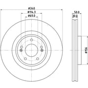 Mintex 2 x Vented Front Brake Discs MDC3161C-x2