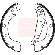 Apec Brake Shoe Set Axle Kit fits Chevrolet Tacuma 2005-2009 1.6 2.0