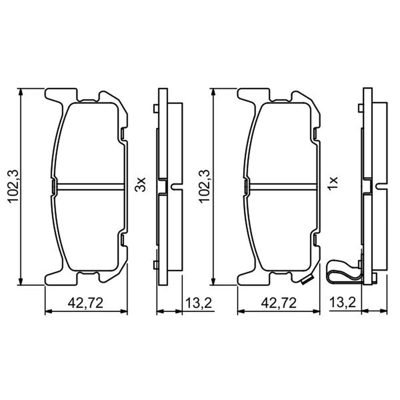 Bosch Front & Rear Pads fits Mazda MX-5 1998-2005 1.6